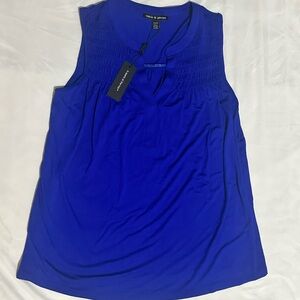 Cable & Gauge Vibrant Blue Sleeveless Blouse